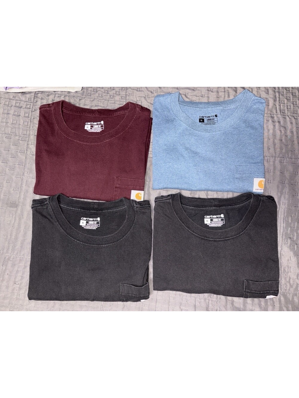 Carhartt T Shirt Mens XL Lot of 4 Loose Fit Pocket Tee Faded Workwear Bundle